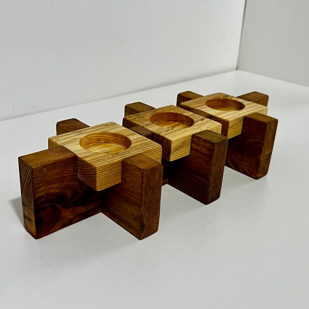 Rustic Wooden Candle Holder