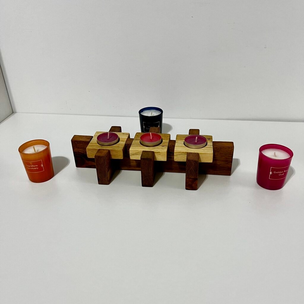 Rustic Wooden Candle Holder