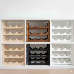 White Oak Angled Wine Rack Insert for IKEA Kallax