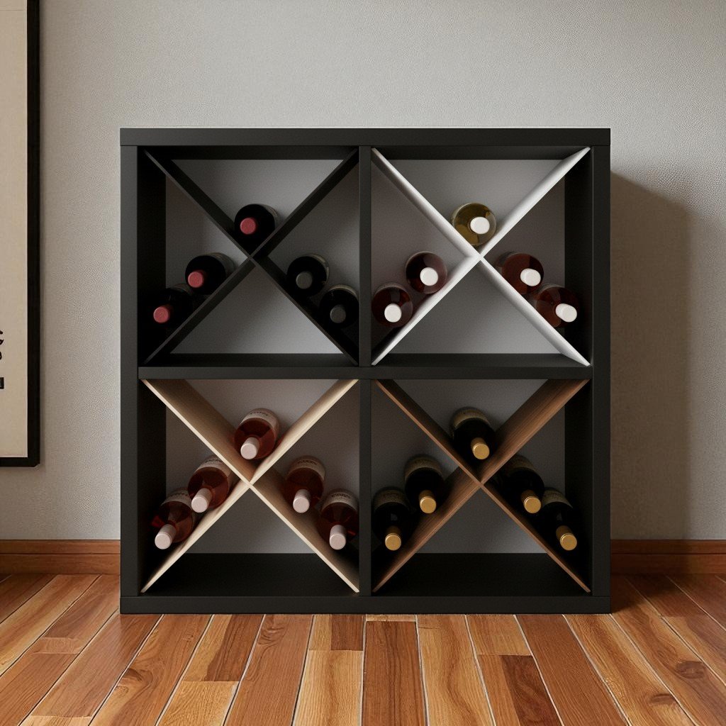 Diagonal Cross IKEA Kallax Wine Rack Insert – Perfect Fit 4 Bottle Storage - Image 10