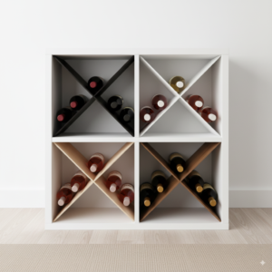 Diagonal Cross IKEA Kallax Wine Rack Insert – Perfect Fit  4 Bottle Storage