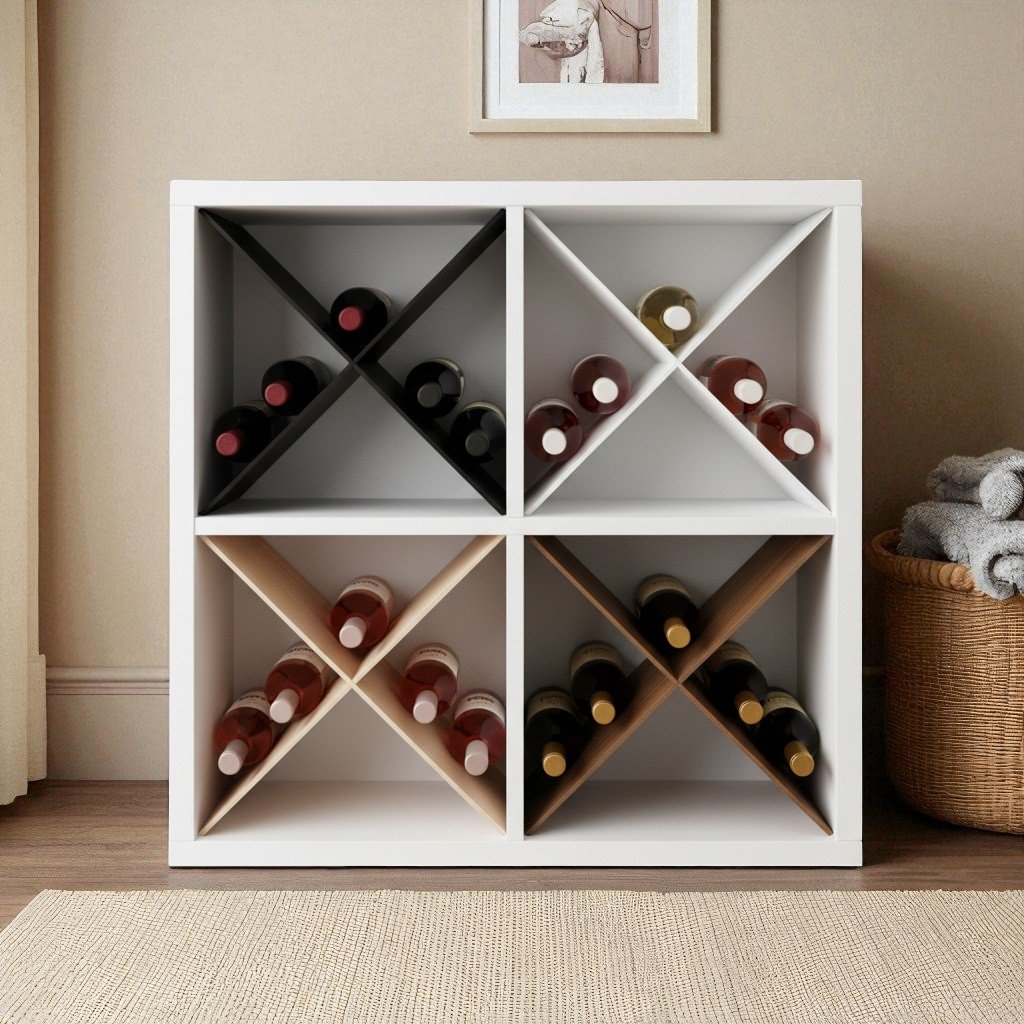 Diagonal Cross IKEA Kallax Wine Rack Insert