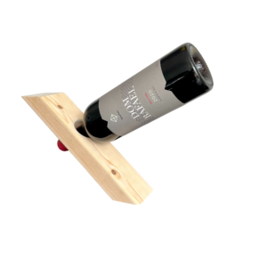 Handmade Wooden Balancing Wine Holder – Rustic Gravity Stand
