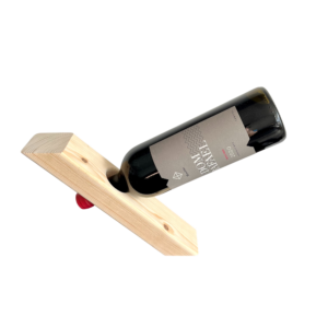 Handmade Wooden Balancing Wine Holder – Rustic Gravity Stand