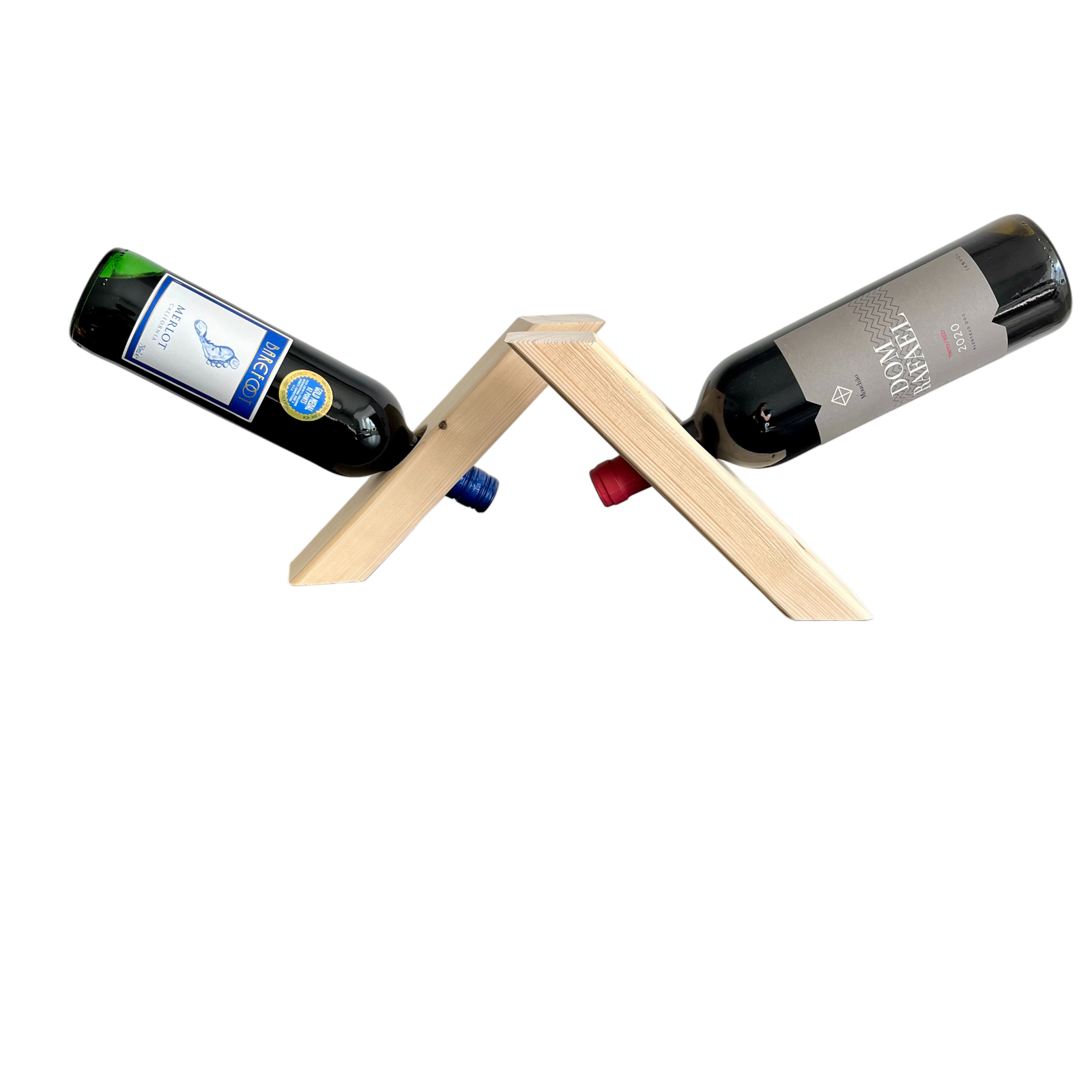 Handmade Wooden Balancing Wine Holder – Rustic Gravity Stand - Image 6