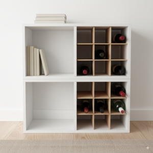 Grid IKEA Kallax Wine Rack Insert – Wooden Bottle Rack