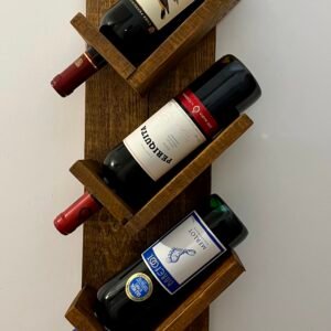 Handmade Rustic Wall Wine Rack – Wooden Farmhouse Decor