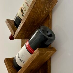 Handmade Rustic Wall Wine Rack – Wooden Farmhouse Decor