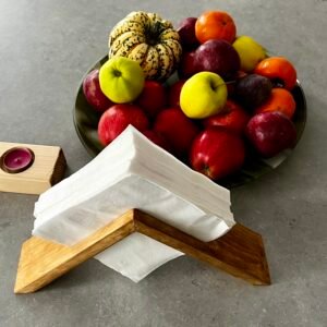 Rustic Wooden Napkin Holder – Handmade Farmhouse Storage