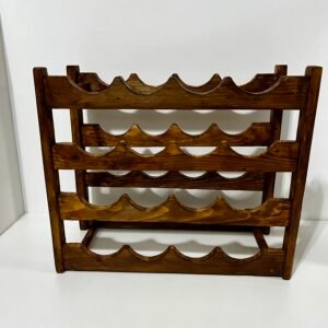 Rustic Wooden Wine Rack – Handcrafted Wine Storage for Home Decor