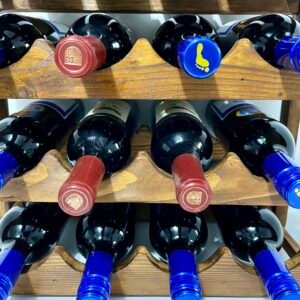Rustic Wooden Wine Rack – Handcrafted Wine Storage for Home Decor