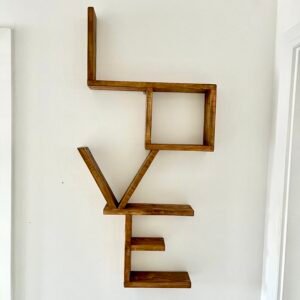 Handmade Wooden LOVE Shelf – Rustic Wall Mounted Letter Shelf