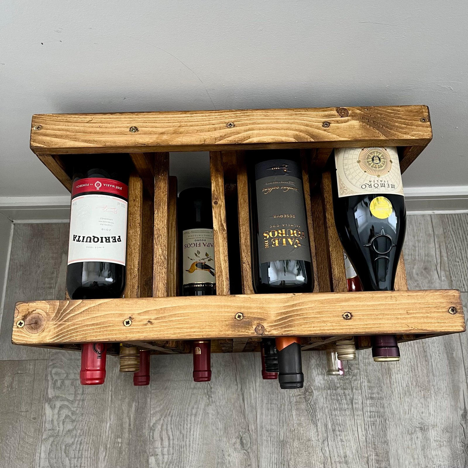 Rustic Wood Wine Rack – 16 Bottle Classic Cellar Wine Organizer - Image 7