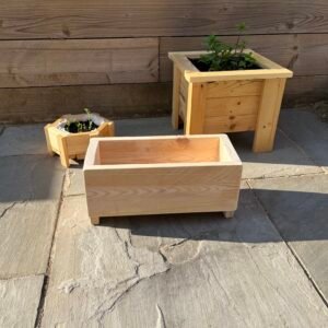 Small Wooden Planter Box – Handmade Herb Planter for Balcony & Garde