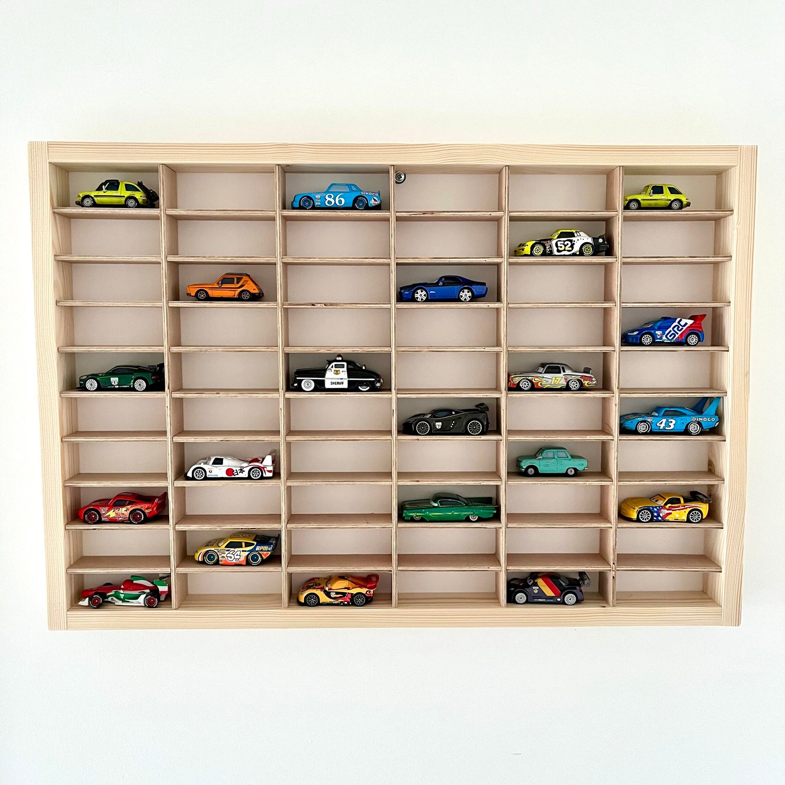 Wooden Hot Wheels Display Case – 60 Car Wall Storage for Kids & Collectors - Image 4