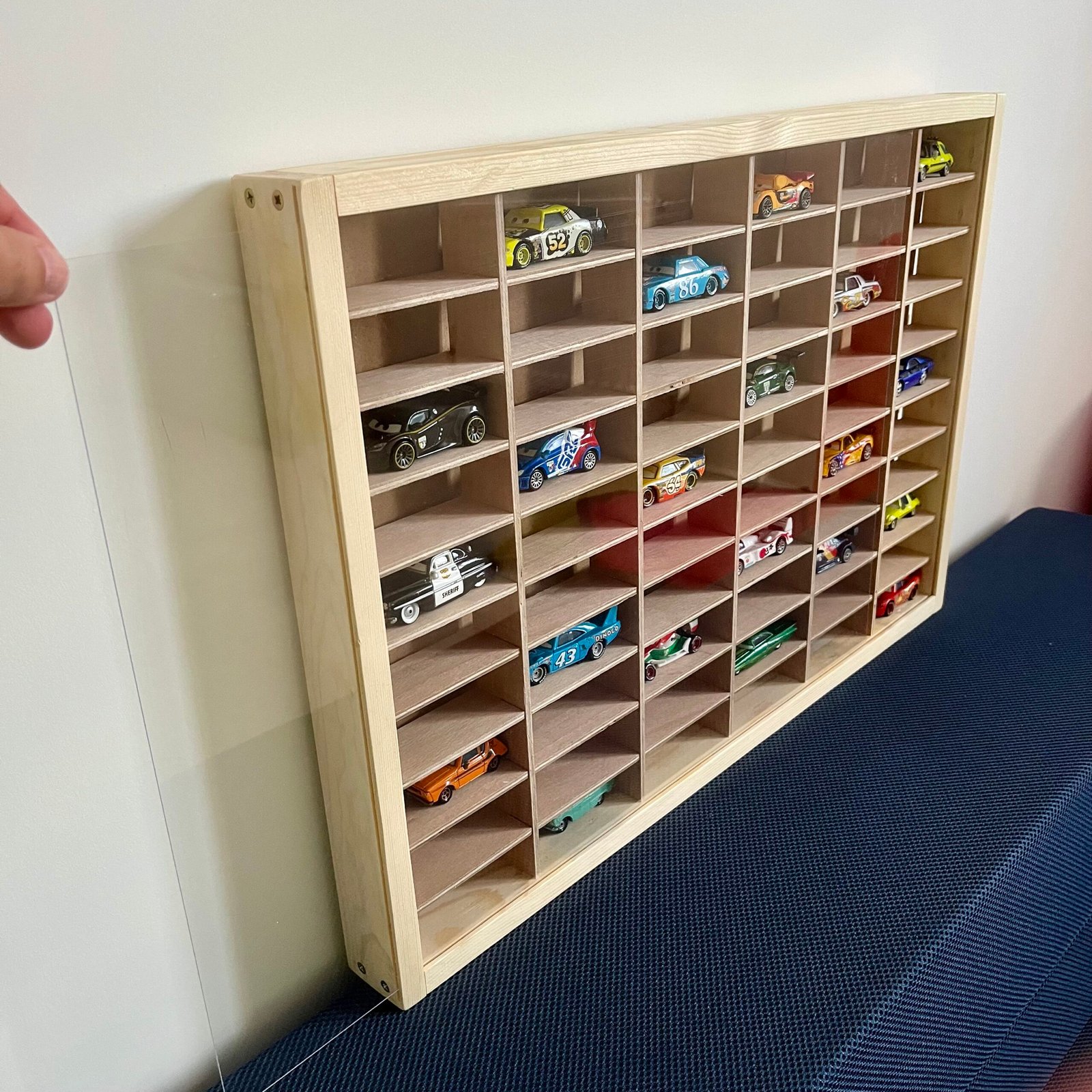 Wooden Hot Wheels Display Case – 60 Car Wall Storage for Kids & Collectors - Image 22