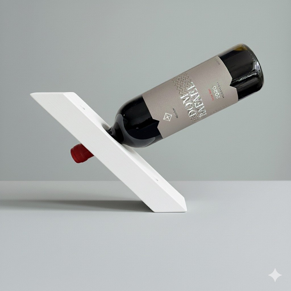 Handmade Wooden Balancing Wine Holder – Rustic Gravity Stand - Image 15