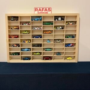 Wooden Hot Wheels Display Case – 60 Car Wall Storage for Kids & Collectors