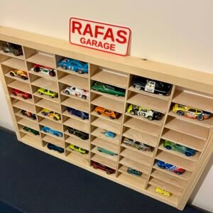 Wooden Hot Wheels Display Case – 60 Car Wall Storage for Kids & Collectors