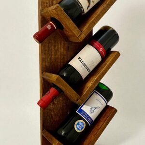 Handmade Rustic Wall Wine Rack – Wooden Farmhouse Decor