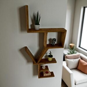 Handmade Wooden LOVE Shelf – Rustic Wall Mounted Letter Shelf