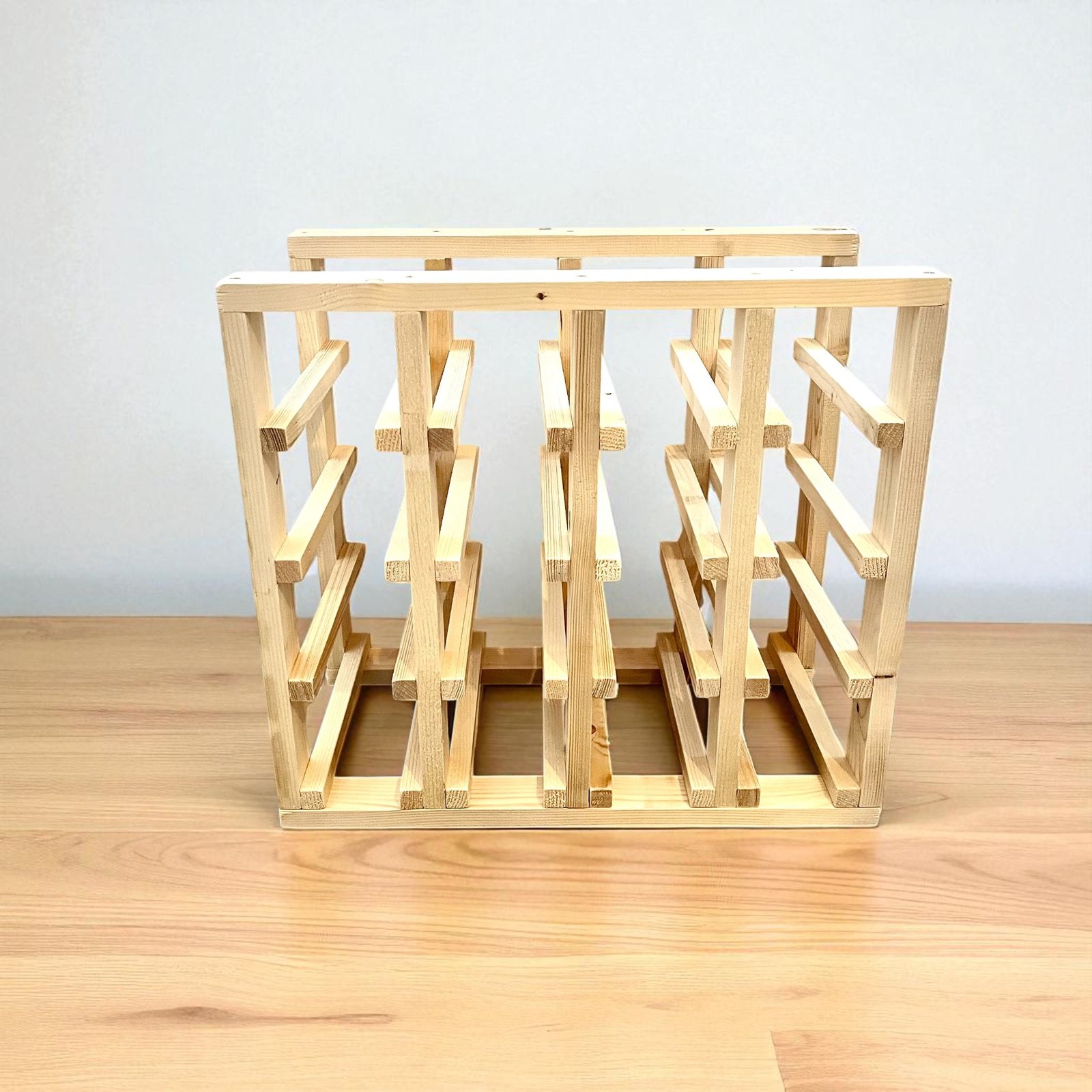 Rustic Wood Wine Rack – 16 Bottle Classic Cellar Wine Organizer - Image 13