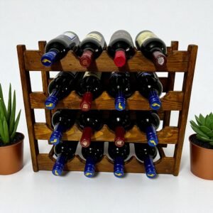 Rustic Wine Rack Woodworking Plan – DIY PDF (16 Bottles)