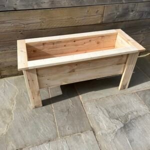 Handmade Raised Wooden Planter Box – Rustic Garden Bed