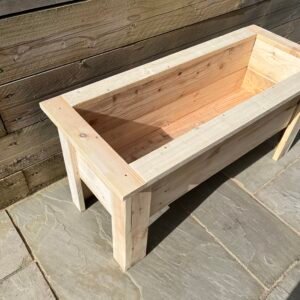 Handmade Raised Wooden Planter Box – Rustic Garden Bed