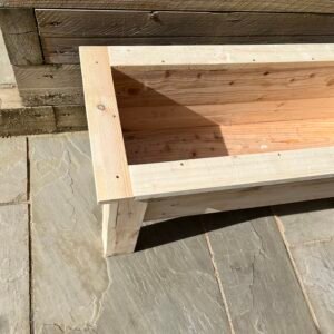 Handmade Raised Wooden Planter Box – Rustic Garden Bed