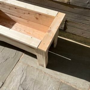 Handmade Raised Wooden Planter Box – Rustic Garden Bed