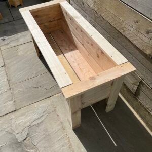 Handmade Raised Wooden Planter Box – Rustic Garden Bed