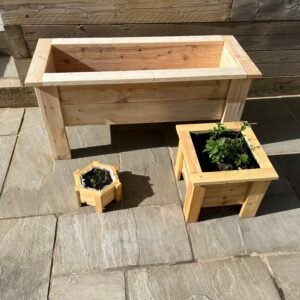 Large Raised Wooden Planter Box – Rustic Garden Bed