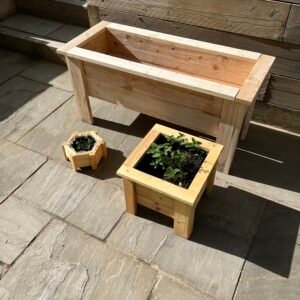 Large Raised Wooden Planter Box – Rustic Garden Bed