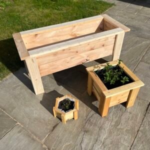 Large Raised Wooden Planter Box – Rustic Garden Bed