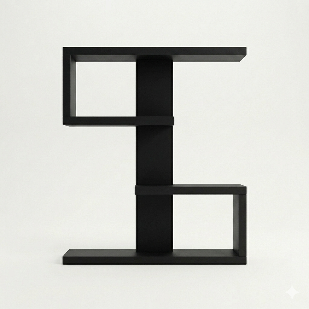 Wooden Floating Shelf – Double C Geometric Wall Shelf Decor - Image 5