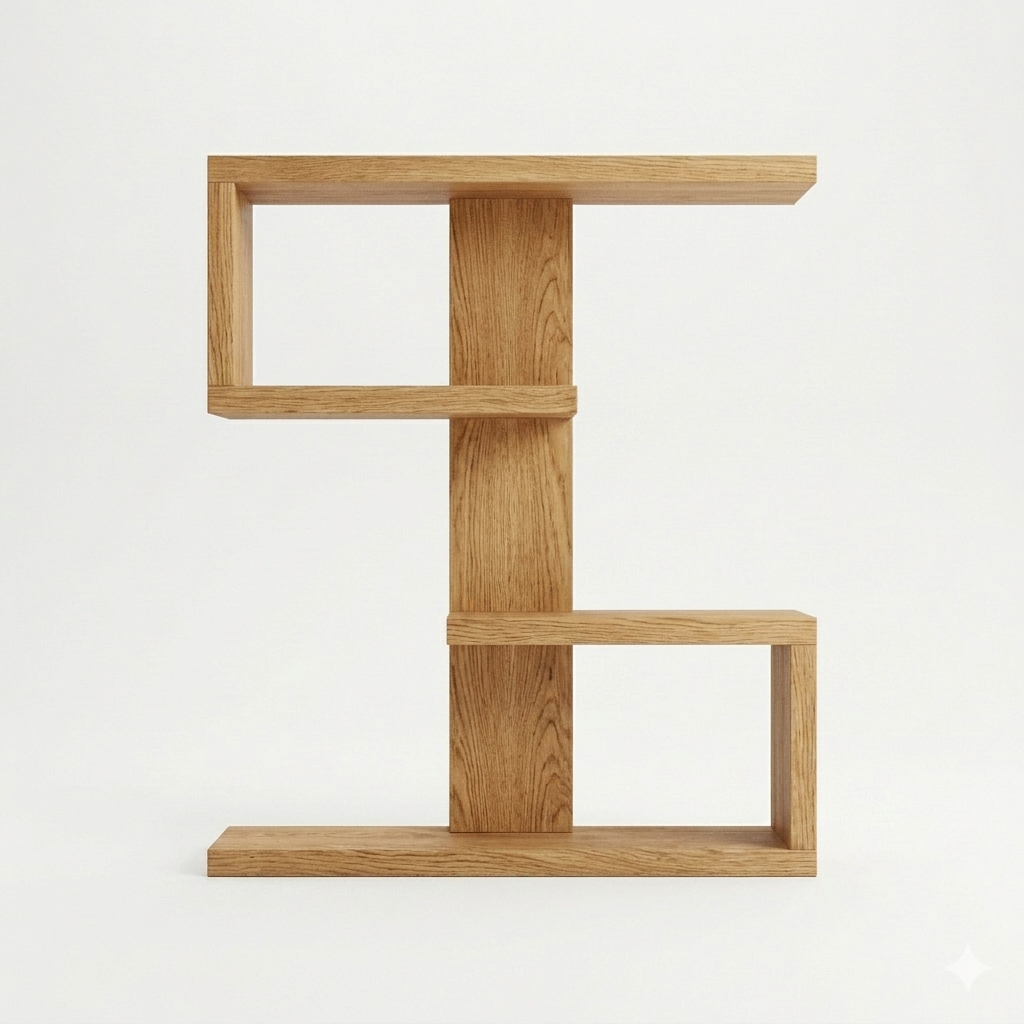 Wooden Floating Shelf – Double C Geometric Wall Shelf Decor - Image 6
