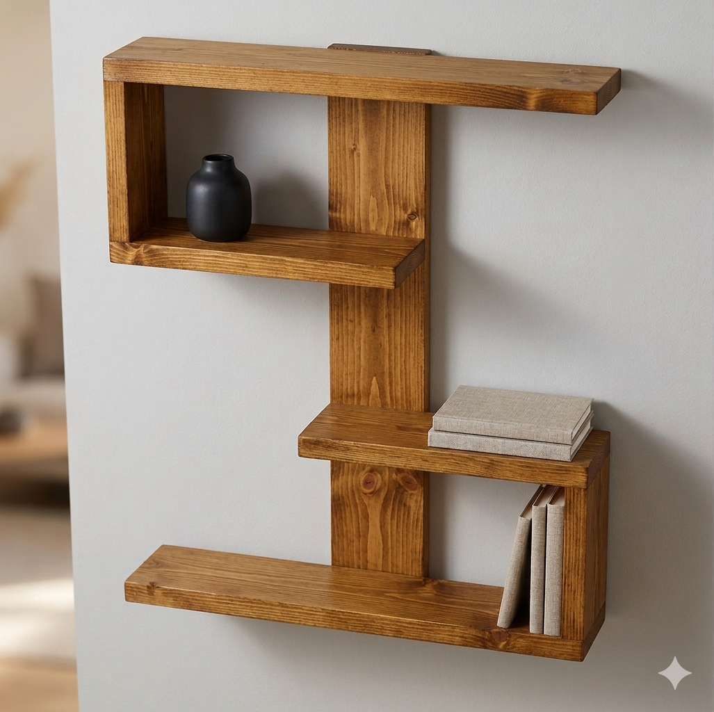 wooden floating shelf simple