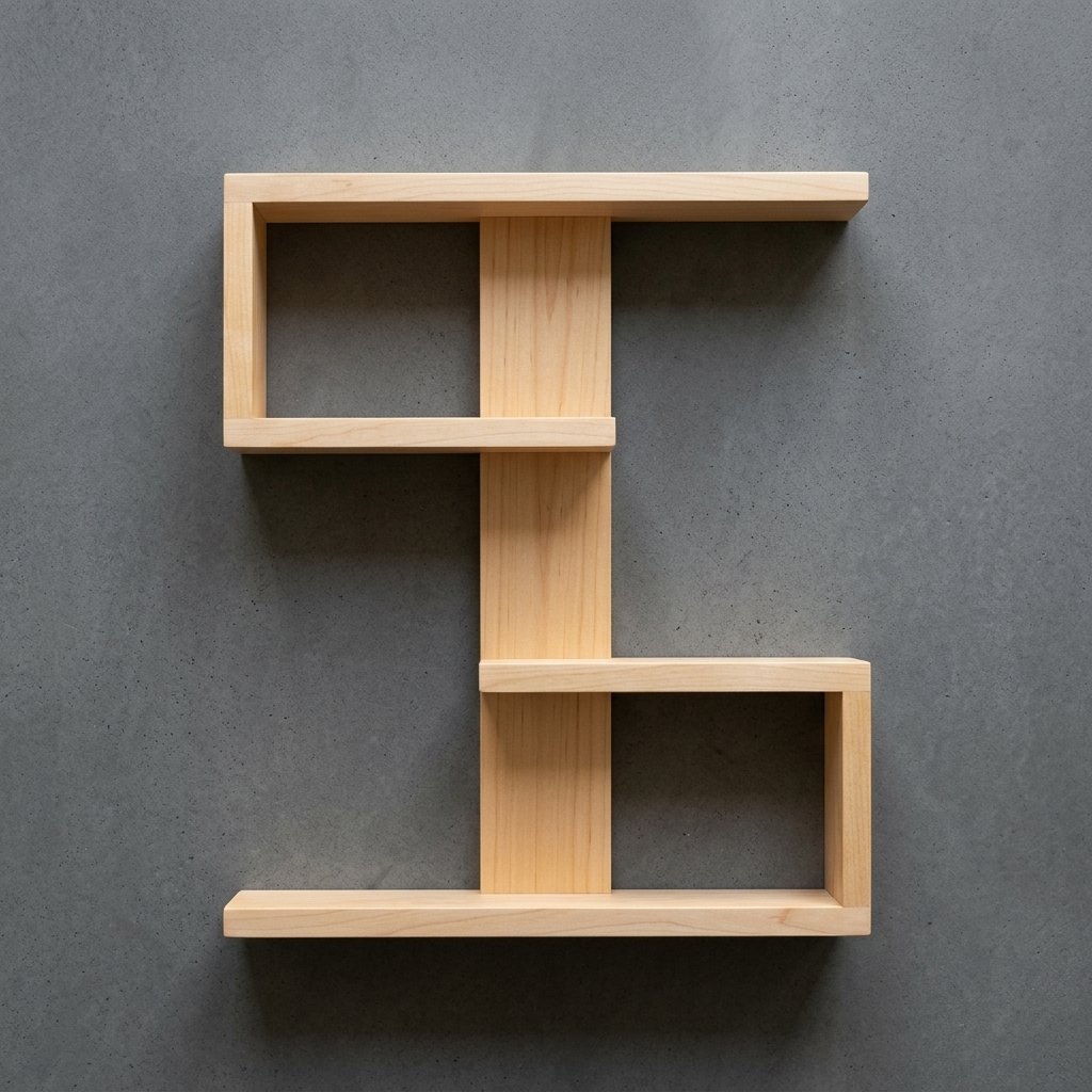 Wooden Floating Shelf – Double C Geometric Wall Shelf Decor - Image 8