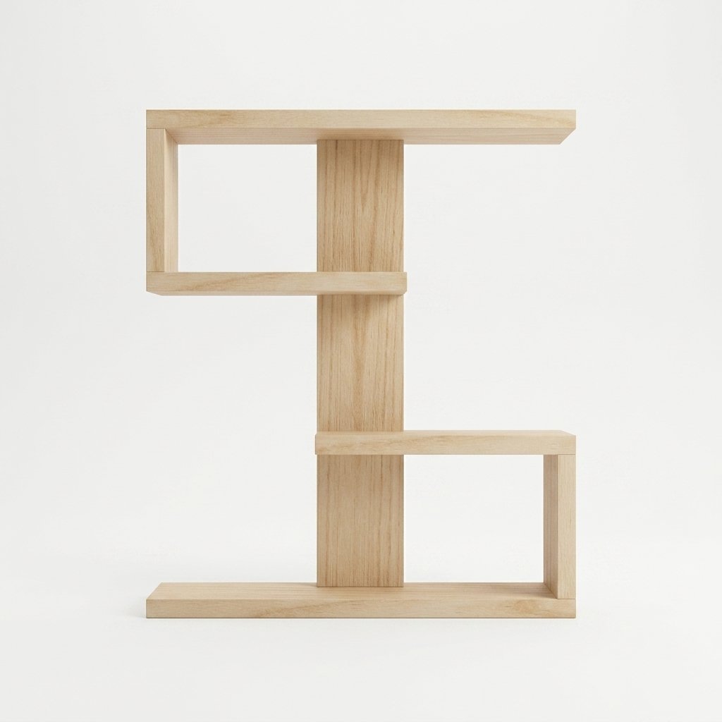 Wooden Floating Shelf – Double C Geometric Wall Shelf Decor - Image 9