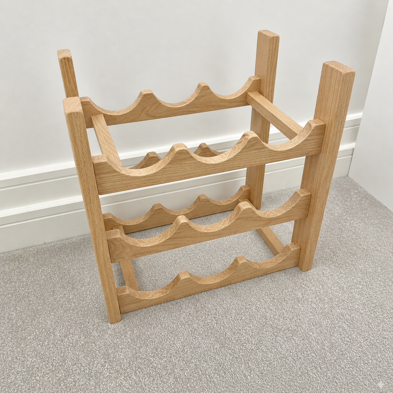 White Oak Angled Wine Rack Insert for IKEA Kallax