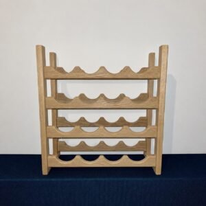 White Oak Wine Rack – Handmade 16 Bottle Countertop Storage