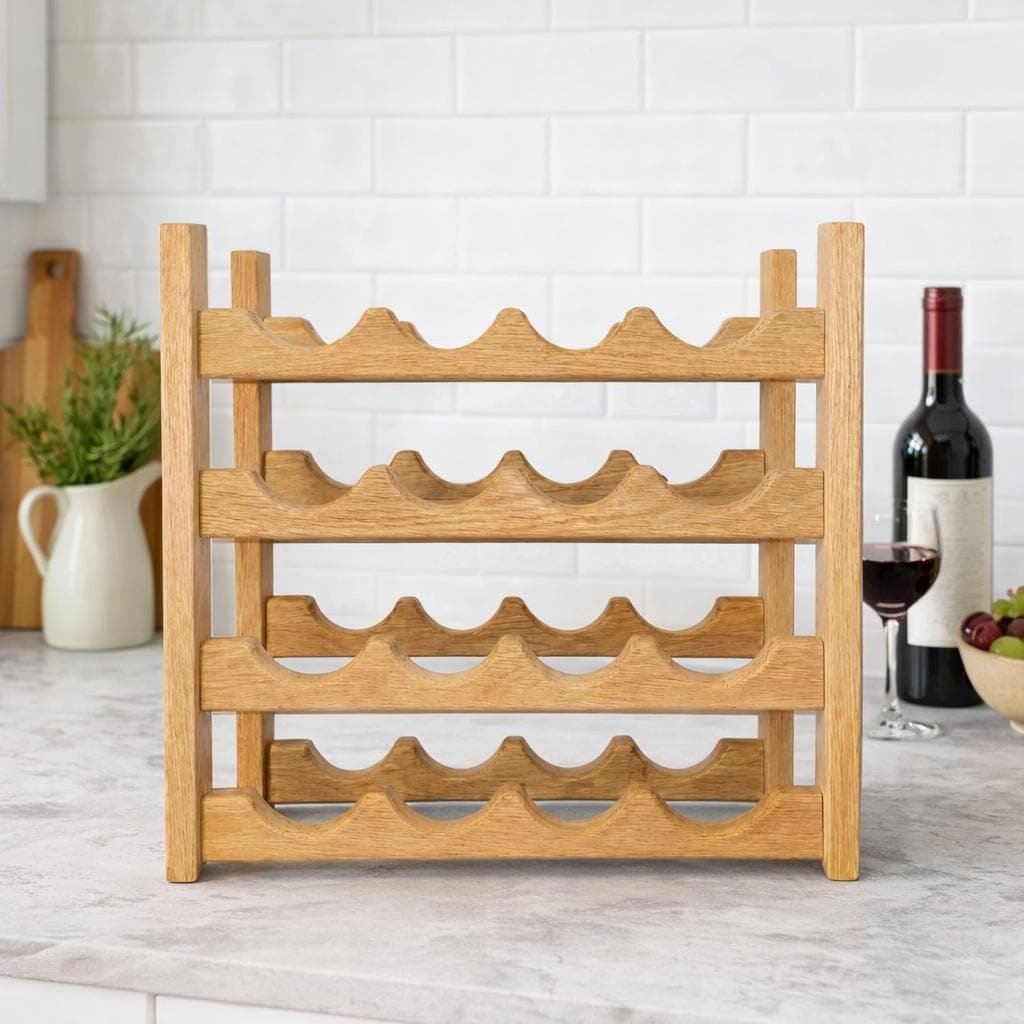 White oak wine rack – product view 2