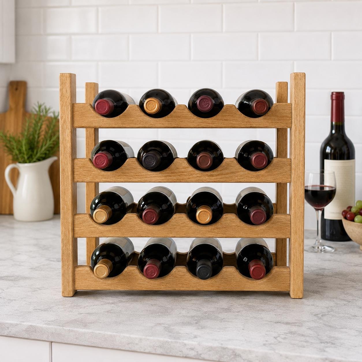White oak wine rack – product view 4